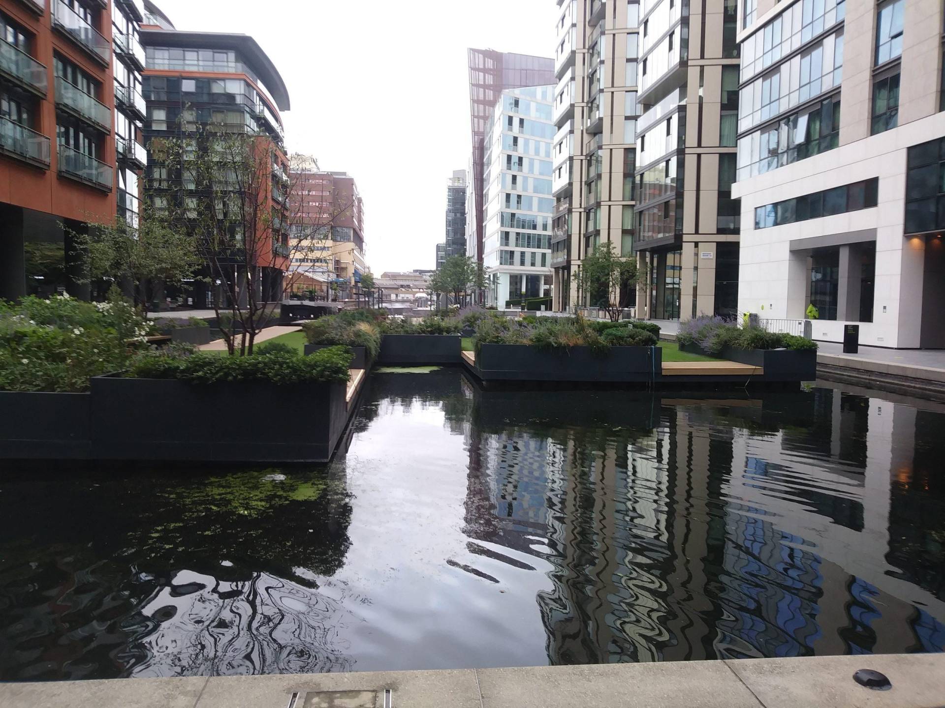 Paddington Basin, the start of cycling the Grand Union Canal